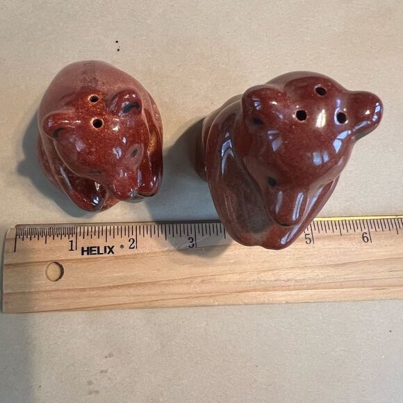 Vintage Rosemeade Dakota Pottery Bear Shaped Salt $Pepper Shakers - 1941-1960s - Picture 6 of 6